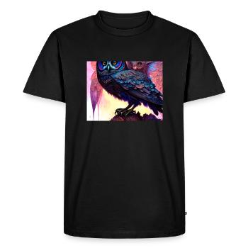 Hibou - T-shirt Premium bio Homme - noir - Devant - Nico (187cm)