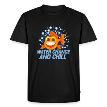 Water Change And Chill Aquarium Owner Fish Keeping - Men's Premium Organic T-Shirt - black - Front - Nico (187cm)