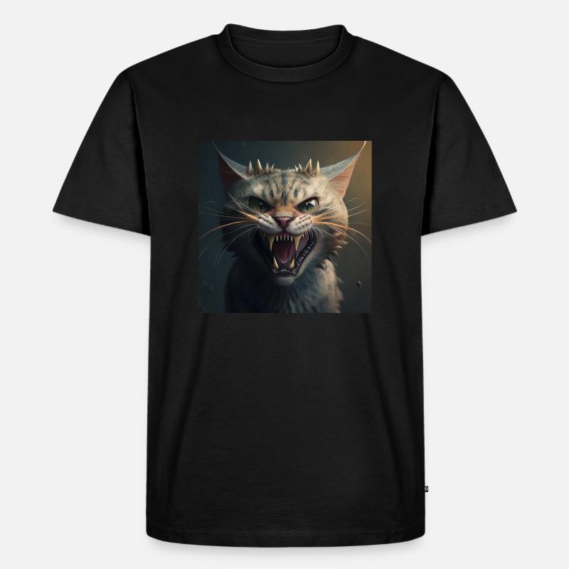 Cat Katze - Männer Premium Bio T-Shirt - Schwarz