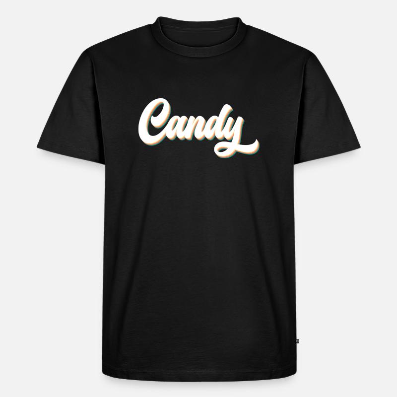 Candy - Männer Premium Bio T-Shirt - Schwarz