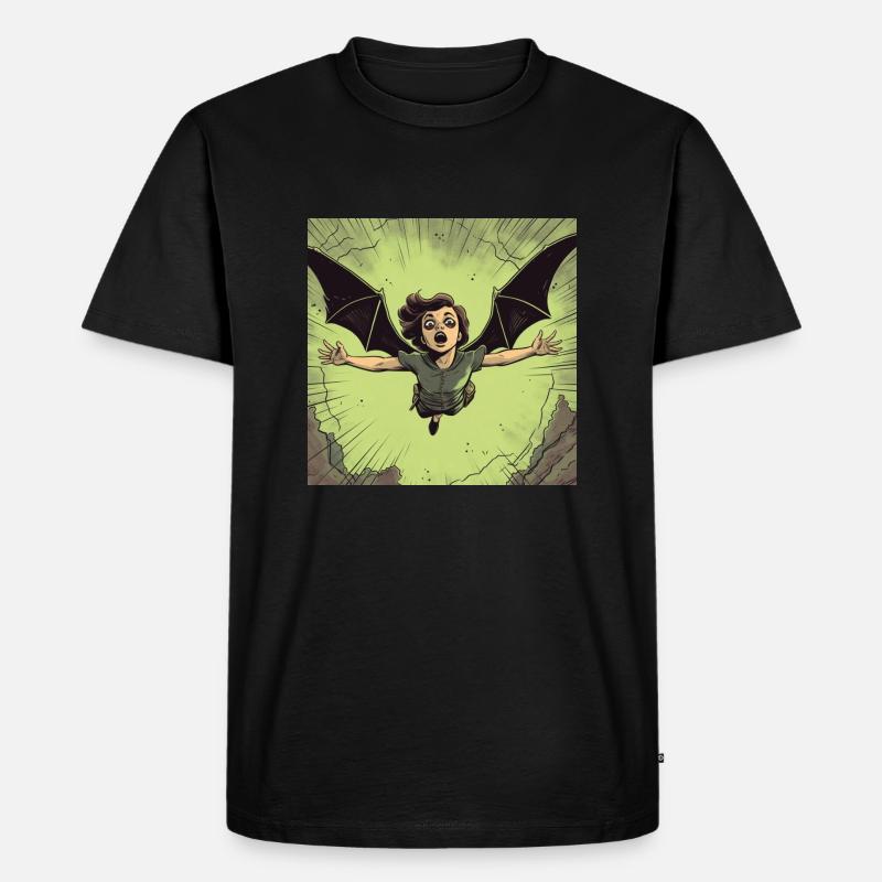 Mädchen mit Flügel - Männer Premium Bio T-Shirt - Schwarz