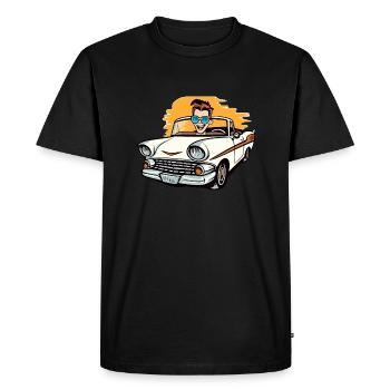 Clément in a convertible - Men's Premium Organic T-Shirt - black - Front - Nico (187cm)