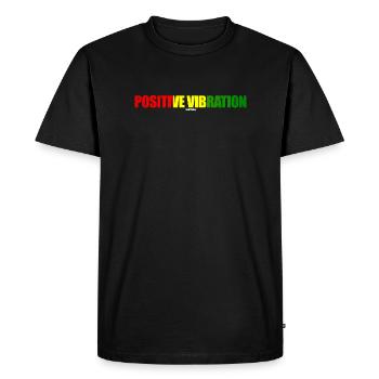 Positive Vibration - Men's Premium Organic T-Shirt - black - Front - Nico (187cm)