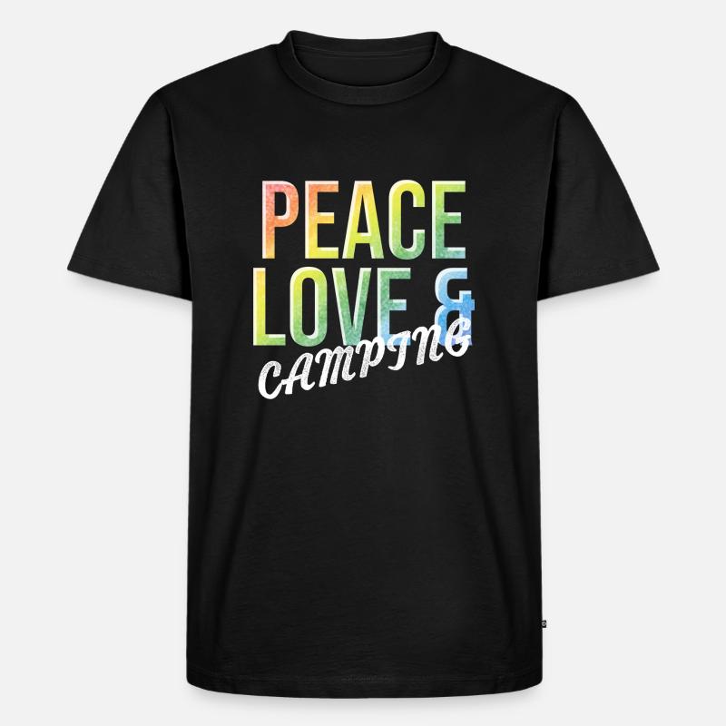 Camping Liebe - Männer Premium Bio T-Shirt - Schwarz