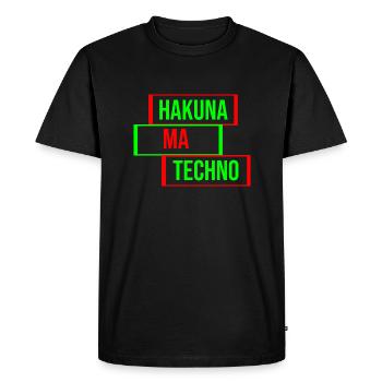 Citation de musique techno - T-shirt Premium bio Homme - noir - Devant - Nico (187cm)