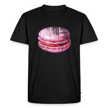 Macaron rose - T-shirt Premium bio Homme - noir - Devant - Nico (187cm)