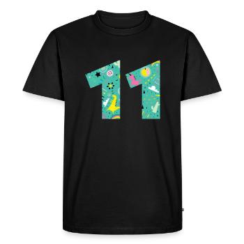 Personalized 11 Birthday Number - Men's Premium Organic T-Shirt - black - Front - Nico (187cm)