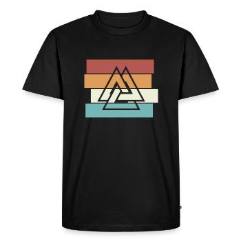 Valknut Viking Retro Teutonic Symbol - Men's Premium Organic T-Shirt - black - Front - Nico (187cm)