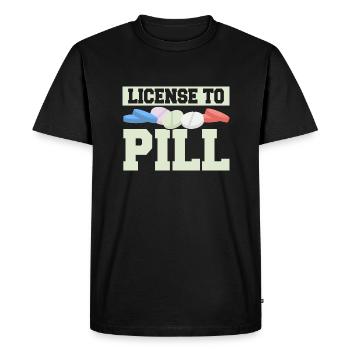 License To Pill Pharmacy Pharmacist - Men's Premium Organic T-Shirt - black - Front - Nico (187cm)
