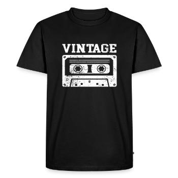Cassette des années 80 des années 90 Musique - T-shirt Premium bio Homme - noir - Devant - Nico (187cm)