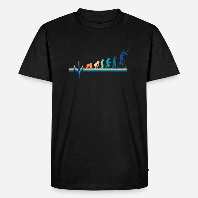 Elektriker Heartbeat Evolution - Männer Premium Bio T-Shirt - Schwarz