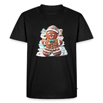 Gingerbread Man - Men's Premium Organic T-Shirt - black - Front - Nico (187cm)