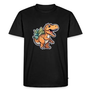 dinosaure dessin animé - T-shirt Premium bio Homme - noir - Devant - Nico (187cm)