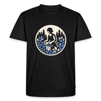 Myrtille - T-shirt Premium bio Homme - noir - Devant - Nico (187cm)