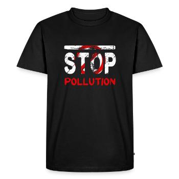 Stopper la pollution - T-shirt Premium bio Homme - noir - Devant - Nico (187cm)