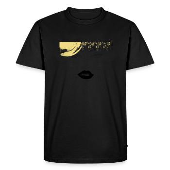 White Golden Exciting Thank You - T-shirt Premium bio Homme - noir - Devant - Nico (187cm)