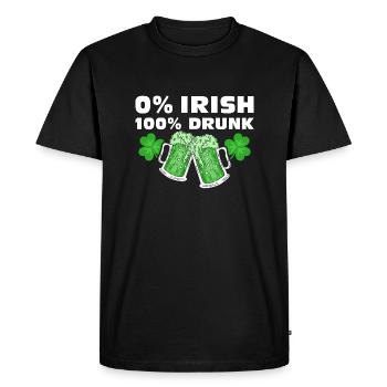 0 % Irish 100 % Drunk - Men's Premium Organic T-Shirt - black - Front - Nico (187cm)