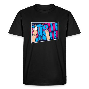 Illustration rétro de Game Over d’arcade - T-shirt Premium bio Homme - noir - Devant - Nico (187cm)