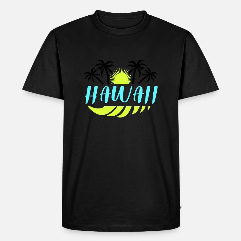 hawaii - Männer Premium Bio T-Shirt - Schwarz