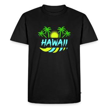 Hawaï - T-shirt Premium bio Homme - noir - Devant - Nico (187cm)