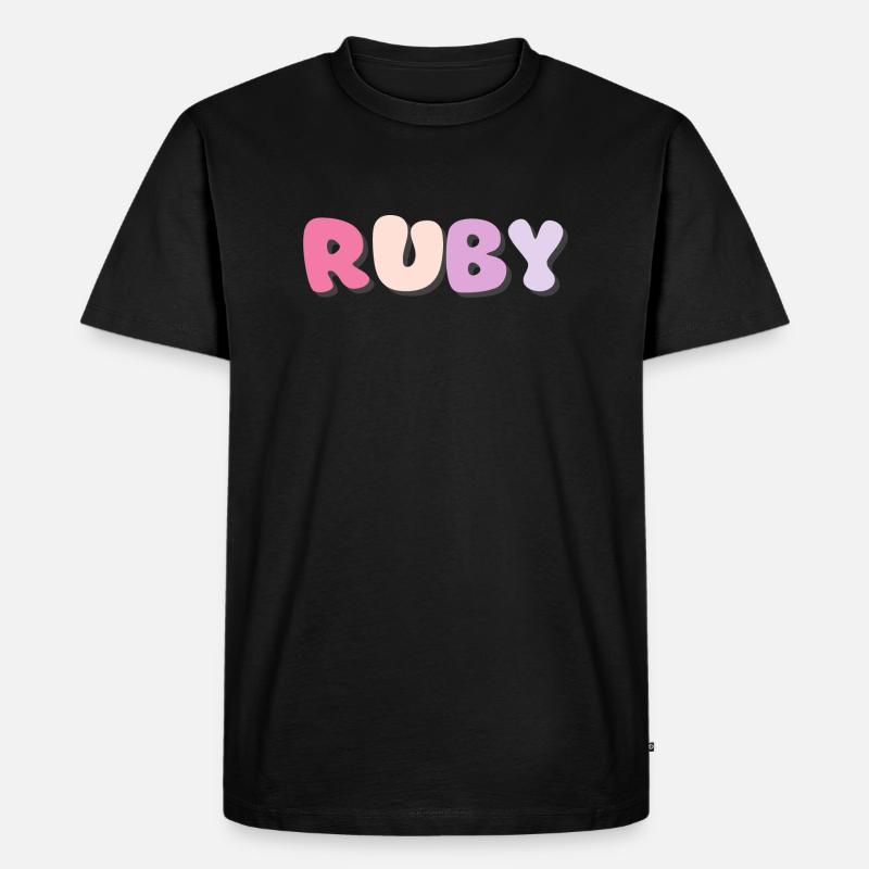 Name - Ruby - Men's Premium Organic T-Shirt - black