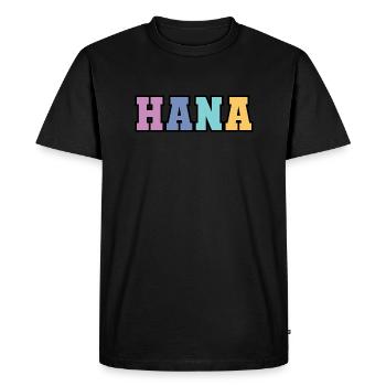 Nom - Hana - T-shirt Premium bio Homme - noir - Devant - Nico (187cm)