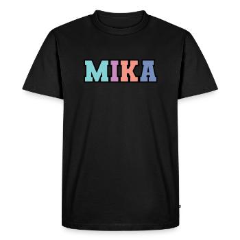 Name - M i k a - Men's Premium Organic T-Shirt - black - Front - Nico (187cm)