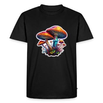 Champignons magiques - T-shirt Premium bio Homme - noir - Devant - Nico (187cm)
