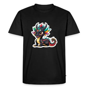Adorable dragon chinois - T-shirt Premium bio Homme - noir - Devant - Nico (187cm)