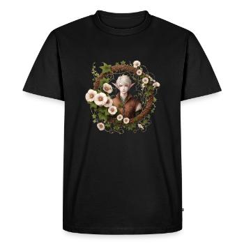 Elfe des fleurs - T-shirt Premium bio Homme - noir - Devant - Nico (187cm)