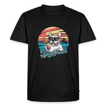 French Bulldog - Bulldog - Pet Dog - Men's Premium Organic T-Shirt - black - Front - Nico (187cm)