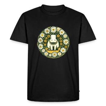 Hippopotamus - Men's Premium Organic T-Shirt - black - Front - Nico (187cm)