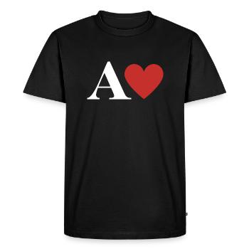 Red Heart Letter - Men's Premium Organic T-Shirt - black - Front - Nico (187cm)