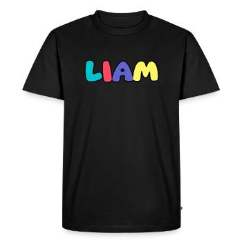 Name - Liam - Men's Premium Organic T-Shirt - black - Front - Nico (187cm)