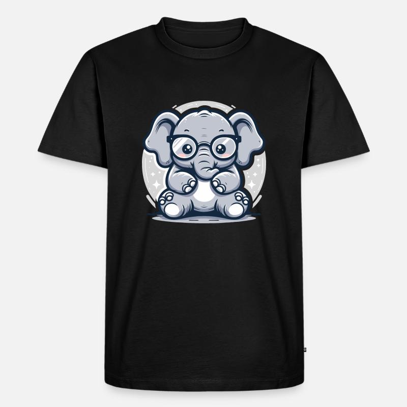 Elefant - Männer Premium Bio T-Shirt - Schwarz