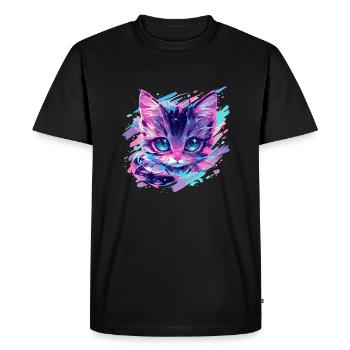 Chat cosmique - T-shirt Premium bio Homme - noir - Devant - Nico (187cm)