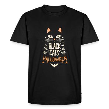 Chats Noirs Halloween - T-shirt Premium bio Homme - noir - Devant - Nico (187cm)