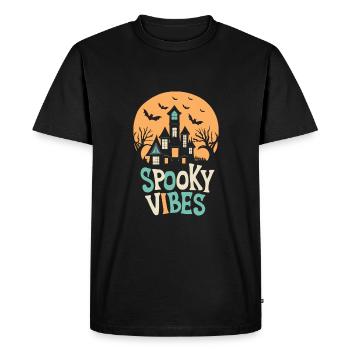 Des vibrations effrayantes, embrassez l’énergie étrange - T-shirt Premium bio Homme - noir - Devant - Nico (187cm)
