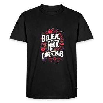 Croire en la magie de Noël - T-shirt Premium bio Homme - noir - Devant - Nico (187cm)