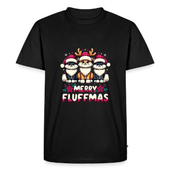 Joyeux Noël, Joyeux Fluffmas - T-shirt Premium bio Homme - noir - Devant - Nico (187cm)