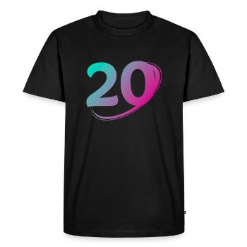 Numéro 20 multicolore - T-shirt Premium bio Homme - noir - Devant - Nico (187cm)
