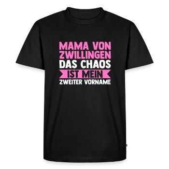 Maman de jumeaux - T-shirt Premium bio Homme - noir - Devant - Nico (187cm)