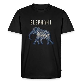 Éléphant - T-shirt Premium bio Homme - noir - Devant - Nico (187cm)