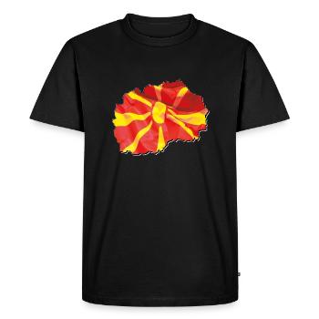Macedonia flag in the Macedonia map - Men's Premium Organic T-Shirt - black - Front - Nico (187cm)
