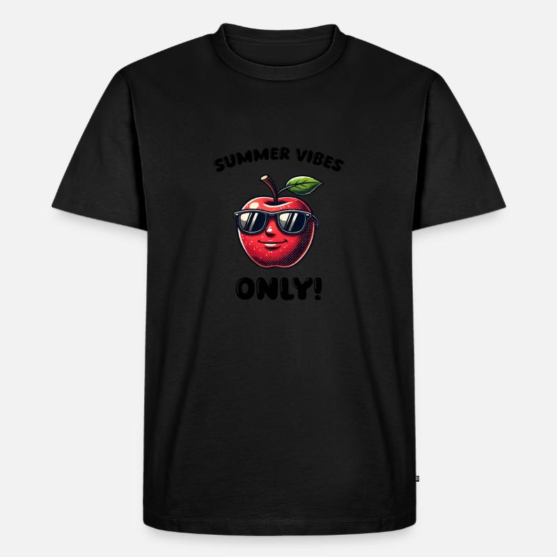 apfel cool - Männer Premium Bio T-Shirt - Schwarz