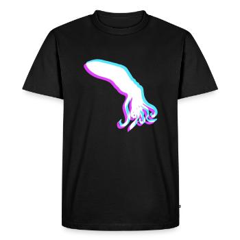 Pieuvre 3D Illusion Design Cool Bleu Rouge Cyan Rose - T-shirt Premium bio Homme - noir - Devant - Nico (187cm)