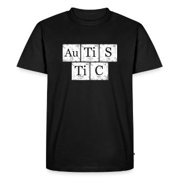 Tableau Périodique AuTiSTiC Nerd Geek - T-shirt Premium bio Homme - noir - Devant - Nico (187cm)