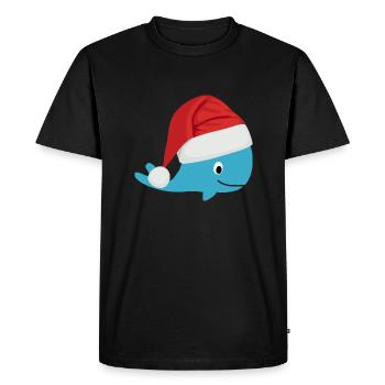 Baleine avec chapeau de Nicolas pour Noël - T-shirt Premium bio Homme - noir - Devant - Nico (187cm)