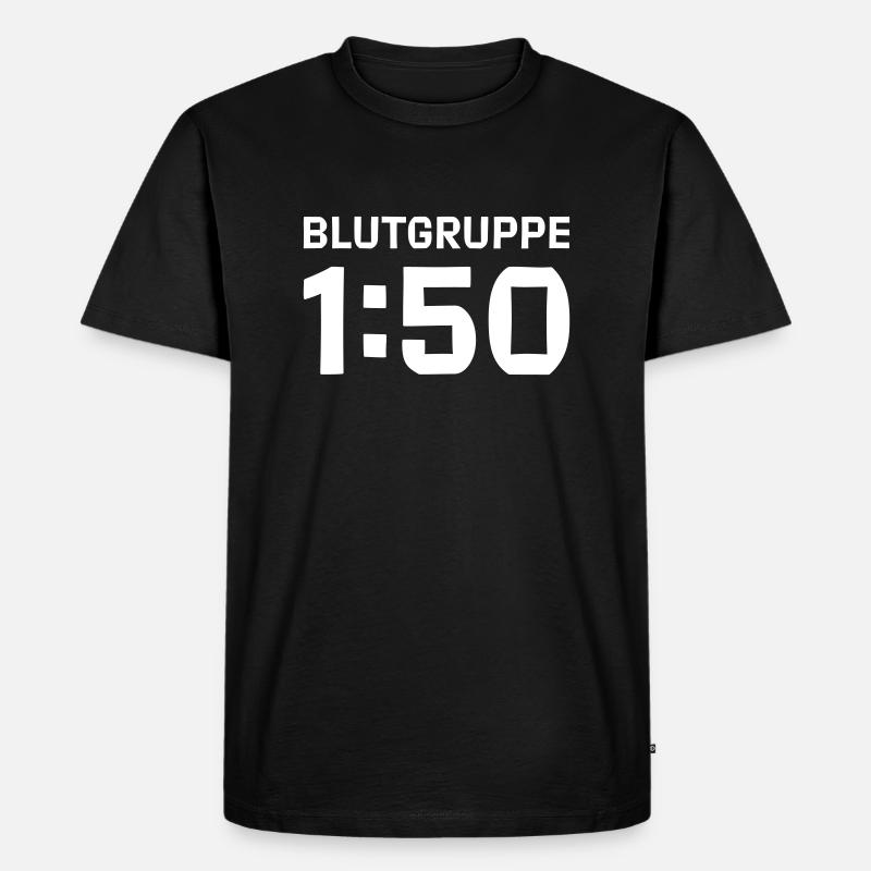 Blutgruppe 1zu50 - Männer Premium Bio T-Shirt - Schwarz
