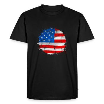 Etats-Unis Amérique Drapeau America Drapeau - T-shirt Premium bio Homme - noir - Devant - Nico (187cm)